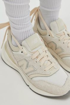 New Balance 997r Sneakers | Free People New Balance Aesthetic, Fall Sneakers, Beige Sneakers, Work Sneakers, Shoe Inspiration, New Balance Women, Aesthetic Shoes, Fall Shoes, New Balance Shoes