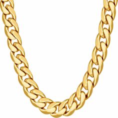 PRICES MAY VARY. Title: LIFETIME JEWELRY 9.5mm Miami Curb Open Cuban Link Chain Necklace 24k Gold Plated. Product Type: Departments > Women > Jewelry > Necklaces > Chains High Fashion Style, Cuban Chains, Real Gold Necklace, Gold Cuban Link Chain, Cuban Link Chain Necklaces, Link Chain Necklace, Cuban Link Chain, Cuban Link, Polish Jewelry