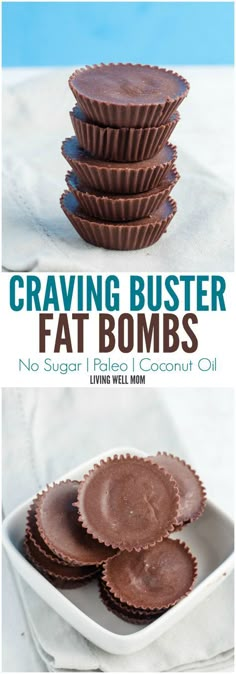 Sugar-Free Craving Buster Chocolate Fat Bombs take just 2 minutes to make and the benefits are incredible! What other chocolate recipe has the potential to help you lose weight, boost your metabolism, stop sugar and carb cravings, and even improve your mood?! Paleo and dairy-free too Stop Sugar, Carb Cravings, Postre Keto, Desserts Keto, Fat Bomb, Low Carb Snack, Metabolic Diet, Brownie Desserts, Fat Bomb Recipe