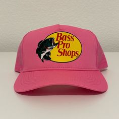 Original Bass Pro Mesh Trucker Hat For Women. For Outdoors, Indoors, Casual Wear, And Relaxing. Brand New, Without Tags. Pink 5-panel Snapback Hat For Streetwear, Retro Pink Cotton Hat, Retro Pink Hat With Flat Brim, Retro Pink Flat Brim Hat, Pink Retro Flat Brim Hat, Pink Flat Brim Trucker Hat For Outdoor, Retro Pink Hat For Streetwear, Pink Flat Bill Trucker Hat For Outdoor, Pink Flat Bill Baseball Cap For Outdoor