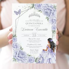 Lilac Purple and Silver Quinceañera Invitation, EDITABLE 15th Birthday Party Template, Lavender Mis Quince Anos Tiara, Instant Download Q102 ⭐ DEMO - try before you buy ➥ Try it right now! Just copy and paste this demo link into your web browser (CORJL works best in PC or Mac) https://www.corjl.com/d/L20H8 ⭐ IT'S A MATCH! ➥ Click this link for all the matching items! https://www.etsy.com/shop/DahliaPaperBoutique?search_query=quinceañera This beautiful invite template is the perfect way to invite Purple Party Invites, Quince Invitations Purple, Purple Quince Invitations, Quince Invites, Lavender Invitation, Lavender Quinceanera, Birthday Party Template, Lavender Quince, Invitations Quinceanera