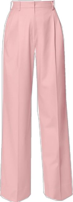 Classic Pink Pants For Spring, Elegant Full-length Pink Bottoms, High-waist Bottoms With Pressed Crease For Spring, Elegant Wide Leg Bottoms With Box Pleat, High Waist Bottoms With Pressed Crease For Spring, Elegant Pink Straight Pants, Elegant Pink High-waisted Pants, Elegant High-waisted Pink Pants, Elegant Pink Straight Leg Pants