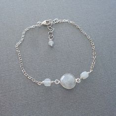 Silver Dainty Moonstone Bracelet / Genuine Moonstone Jewelry / - Etsy Adjustable Moon-shaped Jewelry With Natural Stones, Moonstone Bracelet With Moon Charm As Gift, Adjustable White Moon Bracelet, Adjustable White Moon Shaped Bracelets, Adjustable White Moon-shaped Bracelets, Everyday Moonstone Bracelet, White Moon Shaped Bracelets For Gift, Moon Shaped White Bracelets For Gifts, Moon Shaped White Bracelet For Gift