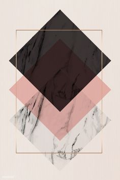 an abstract geometric design with pink, black and white marble