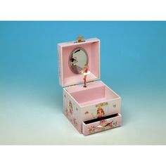 Fairy jewelry box with a drawer. by opening the cover a fairy turns to the melody Bolero. Width 4.3 inch. | Trinx 4" W By Opening The Cover A Fairy Turns To The Melody Bolero Jewelry Box Wood / Fabric in Brown / Pink | 5.1181 H x 4.3307 W x 3.937 D in | Wayfair Fairy Jewellery, Jewelry Box Wood, Jewelry Tray Organizer, Cufflink Box, The Melody, Fairy Jewelry, Box Wood, Wood Jewelry Box, Jewelry Stand