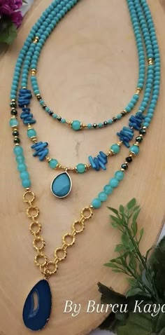 Handmade Ceramic Jewelry, Turquoise Jewellery, Preppy Jewelry, Necklace Inspiration, Jewelry Making Necklace, Handmade Wire Jewelry, Beading Jewelry