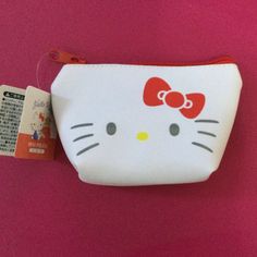 Brand New Hello Kitty Mini Pouch/ Coin Purse Zippered Closure/ Front Back Design New With Tags Cute Red Bags For Personal Use, Cute Cat Design Coin Purse For Everyday Use, Cute Red Bag With Zipper Pouch, Cute Cat Design Coin Purse For Everyday, Cute Red Bags With Zipper Pouch, Cute Everyday Cat Design Coin Purse, Red Hello Kitty Print Bag For Gift, Red Hello Kitty Print Bag As Gift, Cute Red Coin Purse For Daily Use