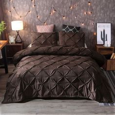 chocolate pintuck duvet cover Pintuck Duvet Cover, Elegant Bedding Sets, Double Bed Covers, Black Duvet, Bed Cover Sets, Black Duvet Cover, Luxury Duvet Covers, Elegant Bedding, White Duvet