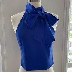 Wore Once For A Photoshoot Blue Summer Top For Formal Occasions, Blue Formal Top For Summer, Summer Formal Blue Top, Elegant Fitted Blue Tops, Chic Blue Formal Tops, Elegant Blue Tops For Evening, Blue Top, Alice Olivia, Color Blue