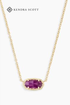 A dainty stone and delicate metallic chain combine to create the Elisa Gold Pendant Necklace in Purple Jade, your new favorite wear-anywhere accessory. This pendant necklace can be paired with any look, providing that extra touch of timeless style. Make the Elisa Gold Pendant Necklace a staple in your wardrobe and you will not be disappointed. Purple Kendra Scott Necklace, Elegant Birthstone Necklaces For Layering, Dainty Faceted Necklaces, Gold Faceted Birthstone Necklace, Gift Solitaire Necklace With Cable Chain, Elisa Gold Pendant Necklace, Simple Pendant Necklace, Elisa Necklace, Elisa Pendant Necklace