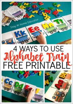 four ways to use alphabet train free printables