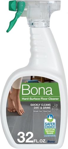 a bottle of bona floor cleaner on a white background