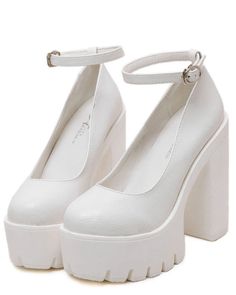 chunky Sandals white boogzel apparel Heels Platform Pumps, Kasut Wanita, Mode Kawaii, Heels Aesthetic, Haine Diy, Sept 1, Dr Shoes, Sandals Platform, Heels Platform