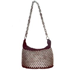 Wearable Art Handmade Unique Soda Tab Crocheted Purse See Photos For Measurements Handle Drop 15.5” New Without Tag Silver Metal Shoulder Bag For Party, Silver Metal Bag With Chain Strap, Silver Chainmail Bag For Everyday Use, Silver Metal Rectangular Bag, Silver Metal Shoulder Bag For Everyday Use, Elegant Silver Bag With Chainmail Detail, Silver Metal Rectangular Shoulder Bag, Silver Rectangular Metal Shoulder Bag, Rectangular Silver Metal Shoulder Bag