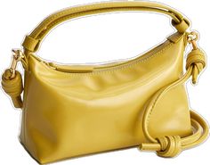 Chic Yellow Baguette Bag For Everyday Use, Yellow Crossbody Bag With Adjustable Handle, Chic Yellow Shoulder Bag, Trendy Yellow Shoulder Bag With Double Handle, Chic Yellow Bag With Adjustable Strap, Trendy Yellow Double Handle Shoulder Bag, Versatile Yellow Shoulder Bag With Detachable Strap, Chic Yellow Rectangular Baguette Bag, Chic Yellow Satchel Shoulder Bag