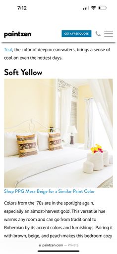 the website for paintzen is displayed with an image of a white bed and pillows