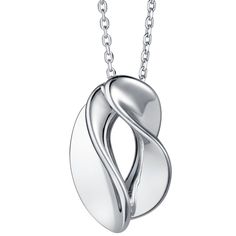 Sterling Silver Elegant Open Twist Pendant Modern Silver Pendant Jewelry, Contemporary Jewelry With Shiny Finish As Gift, Contemporary Jewelry With Shiny Finish For Gift, Jewelry Design Drawing, White Necklace, Geometric Pendant, Jewelry Online Shopping, Sterling Silver Pendant, Cable Chain