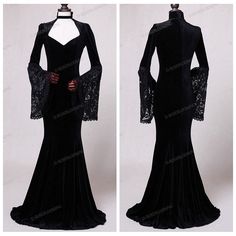 Black Velvet Mermaid Victorian Dress D3004 / www.d-roseblooming.com / Worldwide free shipping! Mermaid Evening Dress With Fitted Bodice And Long Sleeves, Long Sleeve Mermaid Dress With Fitted Bodice For Evening, Long Sleeve Fitted Bodice Mermaid Evening Dress, Evening Long Sleeve Mermaid Dress With Fitted Bodice, Evening Long Sleeve Fitted Bodice Mermaid Dress, Fitted Long Sleeve Dress With Sweep Train, Fitted Long Sleeve Evening Gown, Fitted Fishtail Dress With Sweep Train, Fitted Mermaid Prom Evening Dress