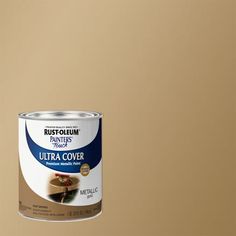 a can of paint sitting on top of a table