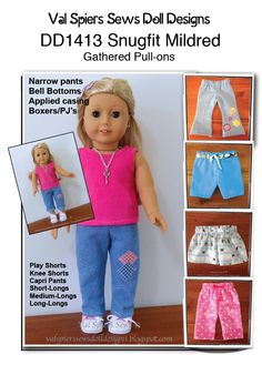 the doll is wearing blue jeans and pink shirt