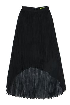 Current Boutique-Alice & Olivia - Black Accordion Pleated High-Low Maxi Skirt Sz 2 Bohemian Black Flowy Maxi Skirt, Flowy Black Bohemian Maxi Skirt, Black High-low Hem Maxi Skirt For Summer, Black Handkerchief Hem Skirt For Summer, Black Handkerchief Hem Skirt For Spring, Flowy Black Maxi Skirt For Summer, Black Flowy Maxi Skirt For Summer, High Low Maxi Skirt, Accordion Pleats