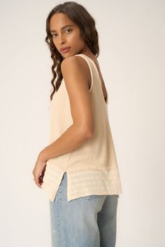 Only accepting weekend vibes moving forward.The Weekend Vibes Sweater Rib Tank is your new warm-weather BFF. It features a delicate knit fabric and a relaxed, long-line silhouette that is perfect for styling an easygoing look. A scoop neckline, side slits, and exposed seaming throughout add extra little details that will make this a style favorite this season. 46% Polyester45% Rayon7% Spandex Care Instructions: Machine wash cold. Wash inside out with similar colors. Do not bleach. Lay flat to dr The Weekend Vibes, Lounge Top, Essential Dress, Weekend Vibes, Long Sleeve Cardigan, Moving Forward, Skirt Pants, Scoop Neckline, Warm Weather