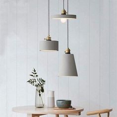 Beautifully crafted minimalist concrete pendant light inspired by New York Loft style and Nordic Minimalism. Combined with fabric braided cord, this simple and understated pendant will surely add a chic vibe to your loft or space.Four styles are available, choose your favourite in the drop down menu. Number of bulbs 1 Power 100- 240V (Worldwide Compatible) Fitting type E27 Screw In Type Material Concrete resin. Braided Cord. Colour Concrete Grey Measurements - Model A: 15.5cm D x 20.5cm H - 4.5K New Yorker Loft, Cement Pendant Light, Concrete Pendant Light, Concrete Pendant, New York Loft, Loft Stil, Interior Minimalista, Style Loft, Kitchen Pendants