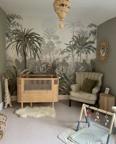 Jungle thema in de babykamer Jungle Baby Room, Jungle Theme Nursery, Nursery Interior, Baby Boy Room Decor, Nursery Room Design, Baby Room Inspiration, Nursery Room Inspiration, Baby Room Design, Nursery Inspo