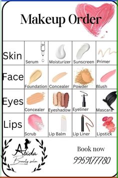 #makeup #order #skin #care #lips #eyebrow The Order Of Makeup, Face Makeup Order Of Application, Eye Makeup Essentials, Correct Way To Put On Makeup, Makeup Applying Steps, Makeup Base Step By Step, Makeup Tut Step By Step, Correct Order For Makeup, The Correct Way To Apply Makeup