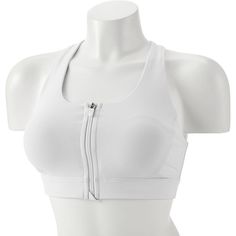 Complete with moisture-wicking technology, this women's Tek Gear sports bra is a fitness essential. Complete with moisture-wicking technology, this women's Tek Gear sports bra is a fitness essential. Perfect for medium-impact exercises such as biking Lightly padded cups Tru-Dry technology wicks moisture away from the body to keep you comfortable Zipper locks in place when flipped down Hook and eye closure keeps you secure Racerback with keyhole accent Tag free Wire freeFABRIC & CARE Polyeste New Workout Routine, Affordable Workout Clothes, Workout Essentials, Support Bras, Womens Size Chart, Sleeveless Maxi Dress, The Bank, Workout Wear, Lands End