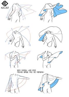 how to draw an anime character with different poses and body shapes, from the side view