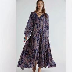 Free People Mirage Maxi Dress Blue Sapphire Size 8 New, But No Tag K38 Sapphire Color, Size 8 Dress, Maxi Dress Blue, Free People Dresses, Dress Blue, Blue Sapphire, Free People, Color Blue, Sapphire