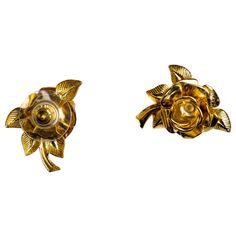 An earring that celebrates the beauty of the rose, this rose stud pair is a perfect piece for any ensemble as well as a great gift option. Handmade in the USA. Plated on brass. Additional Information: Material: 24K Gold, Brass Dimensions: W 0.75 x L 0.5 x H 1 in Available in other finish options: Sterling Silver, Rose Gold, Gunmetal Gold Brass, The Rose, Silver Rose Gold, Jewelry Earrings Studs, Gold Rose, Or Rose, The Beauty, Jewelry Earrings, Great Gifts