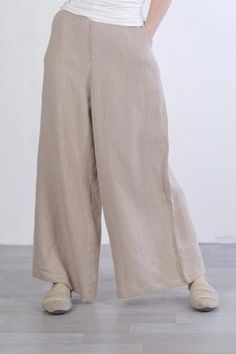 #wideleg #pants #trousers #linen Baggy Solid Color Summer Bottoms, Summer Baggy Solid Color Bottoms, High Waist Baggy Bottoms In Solid Color, High Waist Baggy Solid Color Bottoms, Relaxed Fit Full Length Bottoms In Solid Color, Full-length Bottoms In Solid Color For Summer, Summer Workwear Bottoms In Solid Color, Spring Solid Color Full-length Bottoms, Spring Full-length Solid Color Bottoms