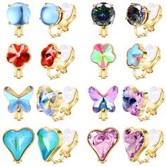 PRICES MAY VARY. 🌈CUTE CLIP ON EARRINGS SET🌈 One order you can get 8 pairs cute earrings. Including freshwater pearl include butterfly, heart, teardrop clip on earrings, CZ , flower clip on earrings. Different styles of non pierced earrings provide different choices for you. 🌈Hypoallergenic Earrings for Girls🌈 The non piercing earrings are made of copper, lead-free, nickel-free, hypoallergenic. All the clip on earrings with rubber pads, which can protect your earlobe from being damaged by me Fake Earrings, Heart Butterfly, Earrings For Girls, Gold Clips, Wedding Gifts For Bridesmaids, Butterfly Flower, Bridesmaid Flowers, Flower Clip, Hypoallergenic Earrings