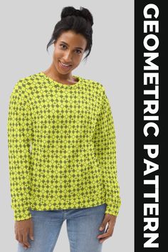 A stylish and versatile sweatshirt featuring a bold, repeating geometric pattern. Perfect for adding a modern touch to any outfit.

Personalize your merch today, whether you're a paid or free member. Clothing Staples, Casual Everyday, Printed Sweatshirts, Color Patterns, Trendy Outfits, Geometric Pattern, Unique Designs, Sweatshirts, Pattern