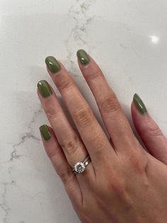 Essie Win Me Over is the perfect green fall nail color for an at home manicure! At Home Manicure, Fall Nail Color, Home Manicure, Fall Nail, Nail Color