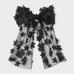 Black Bow Hair, Lace Hair Bow, Tulle Hair Bows, Function Of Beauty, Metal Hair Clip, Flower Hair Bows, Goth Hair, Hair Bow Sets, Fascinator Headband