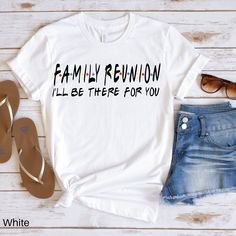 Family Reunion Unisex Short Sleeve Tshirt, Family Shirt Christmas Thanksgiving Gift, Best Family Gift, Family Vacation Shirt, Matching Shirt Design is printed on your custom shirt via DTG method Check out our shops here for meaningful gifts for any special occasion. https://www.etsy.com/uk/shop/PassionlineApparel SHIRT SIZING ✨ All our shirts are Unisex T-shirts and made with the highest quality materials and are super soft and cozy! Unisex shirts run slightly larger than women's shirts and slig Graphic Tee For Family Reunion Relaxed Fit, Funny Cotton T-shirt For Family Reunion, Funny Text Crew Neck T-shirt For Family Reunion, Cotton Graphic Tee For Family Reunion, Text Print Crew Neck Top For Family Reunion, Funny Cotton Holiday T-shirt, Funny Cotton T-shirt For Holiday, Casual Tops With Funny Text For Family Reunion, Family Day Tshirt Design Ideas