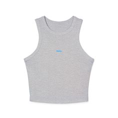 These custom women's tank tops are crafted with a premium blend of 52% Airlume combed and ring-spun cotton and 48% polyester, providing an ultra-soft, breathable feel. This fitted racer-back tank features a chic 1x1 micro ribbed texture, ensuring a flattering, snug fit. The high neck design offers a sleek, modern look, while the mid-length cut makes it perfect for layering or wearing on its own. Available in Athletic Heather, which consists of a 90/10 Airlume combed and ring-spun cotton/polyester blend, this tank top is the ideal blend of comfort and style for any casual or athletic occasion. .: 52% Airlume combed and ringspun cotton, 48% polyester (fiber content varies for different colors) .: Light fabric (5.46 oz/yd² (185 g/m .: Fitted stretch fit .: Mid length .: Tear-away label .: Pri Sporty Cotton Racerback Crop Top, Cotton Stretch Tank Top For Streetwear, Stretch Gray Tank Top Vest, Sports Cotton Racerback Crop Top, Basic Racerback Top For Streetwear, Trendy Racerback Cotton Tank Top, Cotton Racerback Crop Top For Sports, Trendy Cotton Racerback Tank Top, Basic Gray Sleeveless Tops