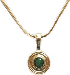 Formal Emerald Necklace With Round Pendant, Classic Emerald Pendant Necklace With Bezel Setting, Classic Emerald Pendant Necklace In Bezel Setting, Classic Bezel Set Emerald Pendant Necklace, Classic Yellow Gold Round Pendant Emerald Necklace, Classic Emerald Necklace With Round Pendant, Classic Yellow Gold Emerald Necklace With Round Pendant, Classic Custom Pendant Necklace, Classic Hallmarked Custom Pendant Necklace