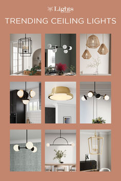 a series of photos showing different lighting fixtures