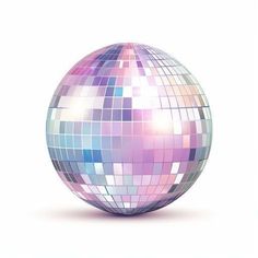 a shiny disco ball on a white background