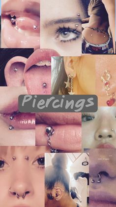 a collage of photos with piercings on them