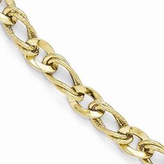 Protected by our 30-Day Risk Free Returns!Metal: 10k Yellow GoldPolished & TexturedFree U.S. Shipping for orders over $99 Lobster Jewelry, Metal Chain Link, Fine Jewelry Bracelets, Yellow Gold Bracelet, Strand Bracelet, Bracelets For Women, Gold Polish, Bracelets And Charms, Chain Styles