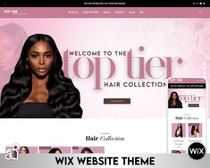 an image of a website page with hair products on the front and back pages,