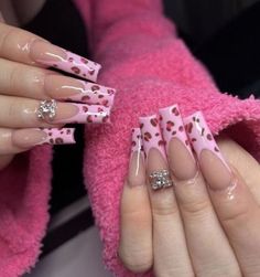 Her Nails, Unique Acrylic Nails, Bling Acrylic Nails, Pink Acrylic Nails, Square Acrylic Nails, Beauty Nail, Dream Nails, Fire Nails, Funky Nails