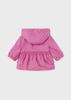 Get the best of both worlds with the Mayoral Juicy Pink Reversible Windbreaker Jacket. This playful jacket features a lovely pink color and a reversible design, making it perfect for any indecisive fashionista! Windbreaker jacket with elasticated cuffs for newborn. Hooded collar. Front, central zip fastening. This is a reversible item. Outside 100% Polyester Inside 95% Cotton 5% Elastane Pink Windbreaker, Core Memories, Splish Splash, Best Of Both Worlds, Girl Onesies, Children's Boutique, Accessories Jacket, Windbreaker Jacket