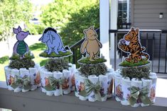 winnie the pooh birthday party decorations with toilet paper rolls