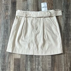 Forever 21 Cream Denim Skirt With Belt (Nwt) Size: Small / Item# 110-29 Spring Denim Skirt With Belt Loops, Beige Fitted Denim Skirt For Summer, Chic Spring Skort With Belt Loops, Fitted Beige Denim Skirt For Summer, Spring Skirt With Belt Loops For Day Out, Belt Loops Skirt For Spring Day Out, Forever 21 Summer Skirt With Pockets, Chic Forever 21 Cotton Skirt, Forever 21 Cotton Skirt For Day Out